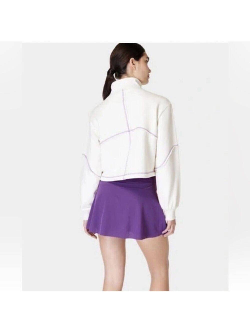 Sweaty Betty Half Zip Sweatshirt Medium Lily White - Picture 2 of 9